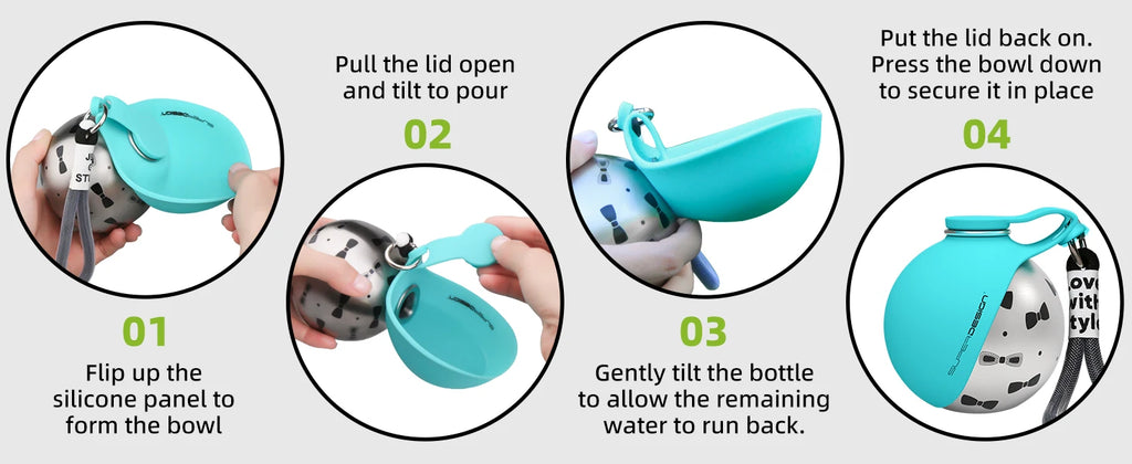 2-in-1 Pet Travel Water Bottle