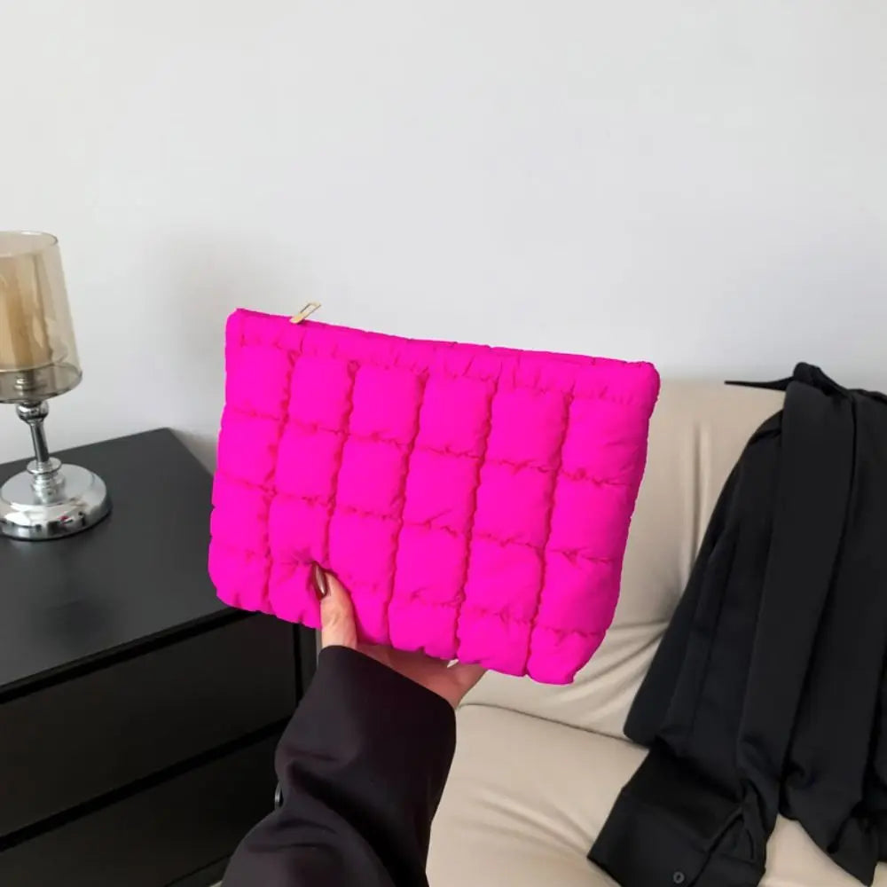 Quilted Travel Makeup Pouch