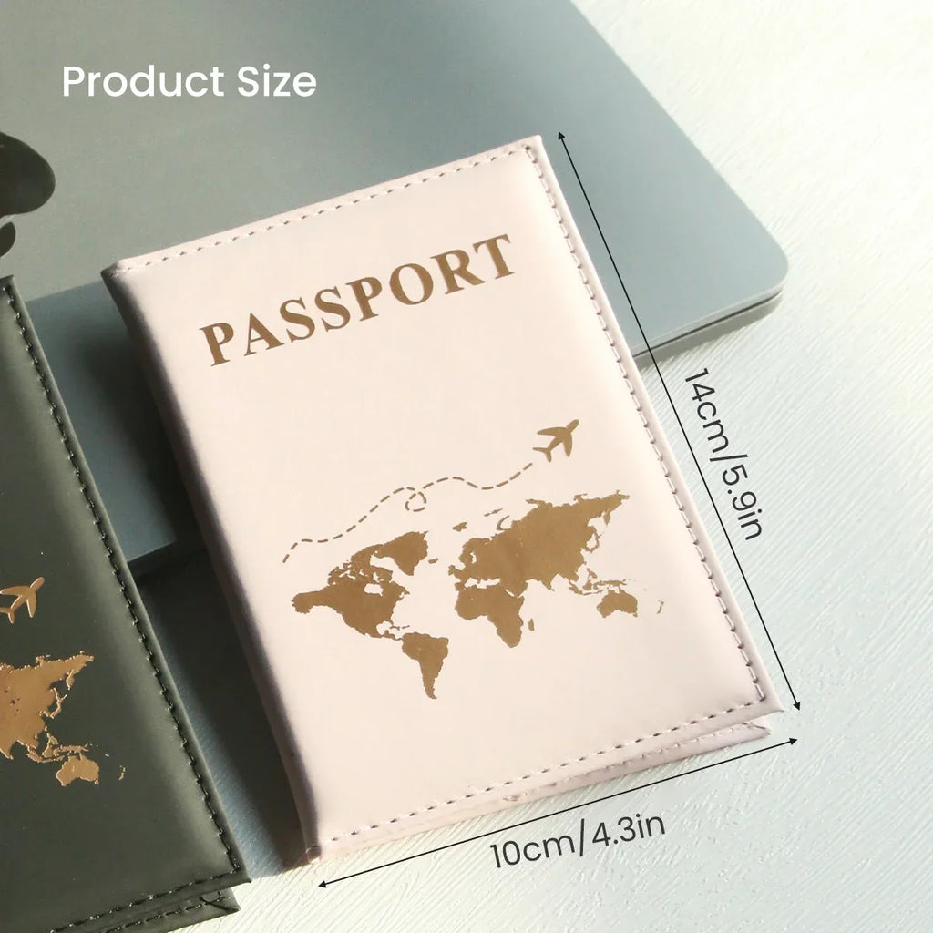 Slim World Map Passport Cover
