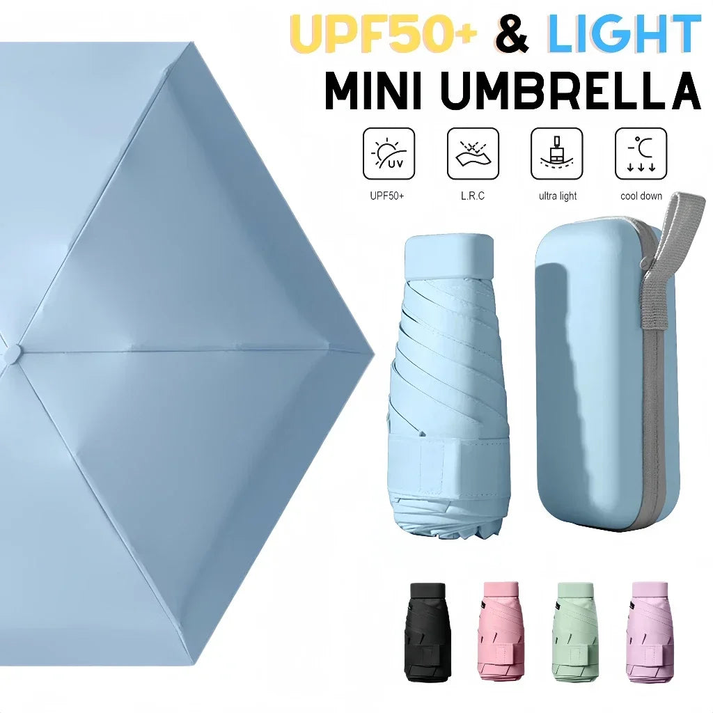 Mini Travel Umbrella with Zip Case