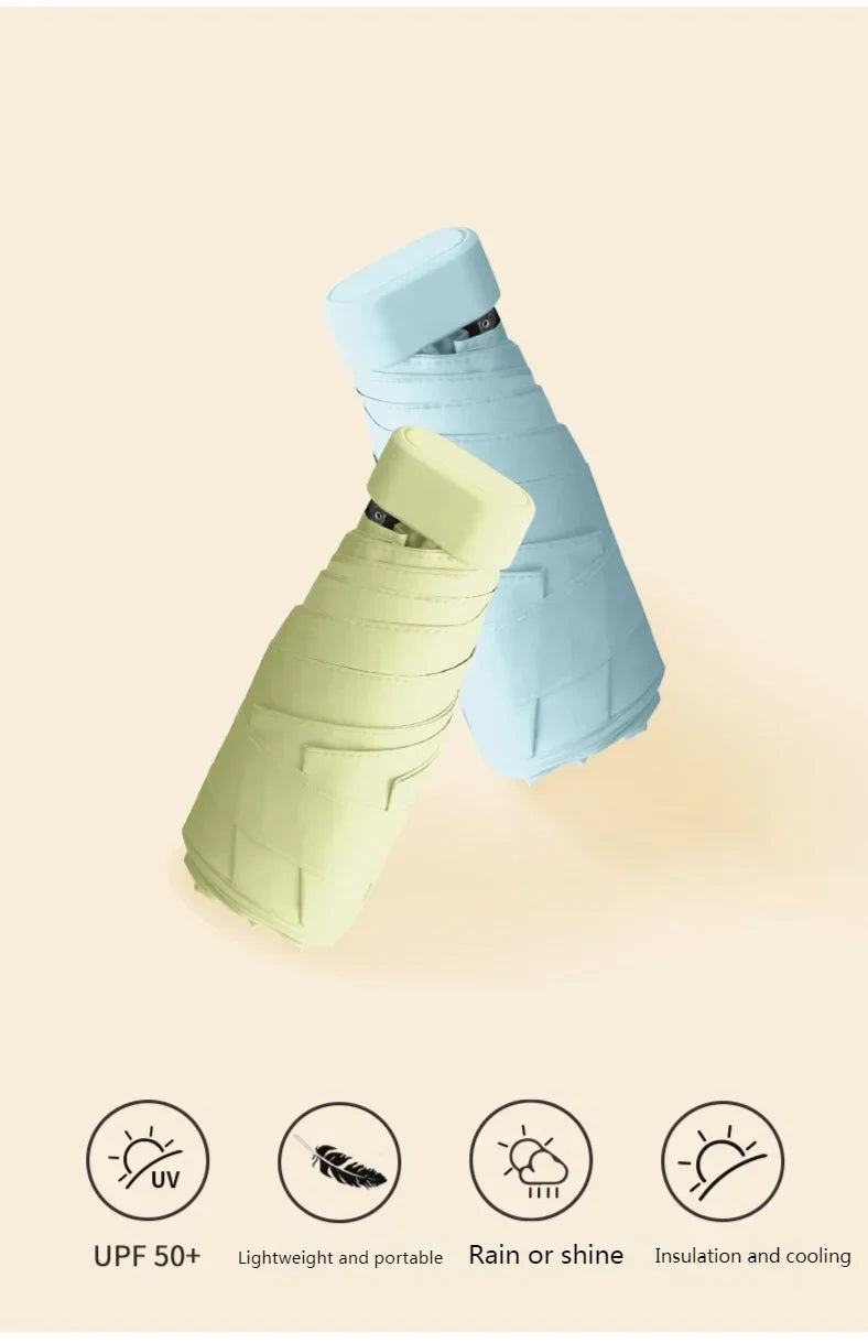 Mini Travel Umbrella with Zip Case