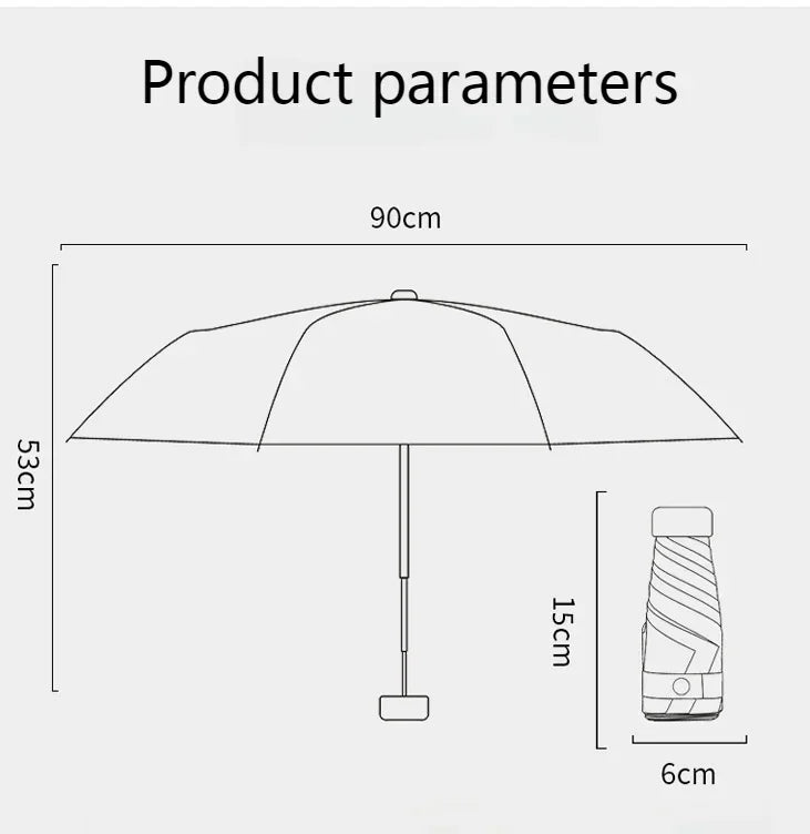 Mini Travel Umbrella with Zip Case