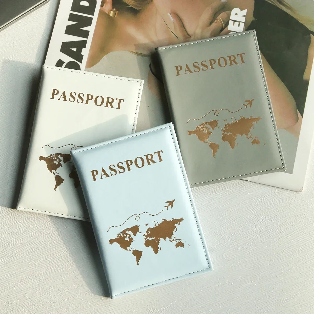 Slim World Map Passport Cover