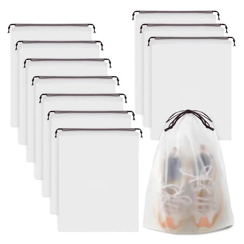 Drawstring Travel Shoe Bags – 5 or 10 Pack