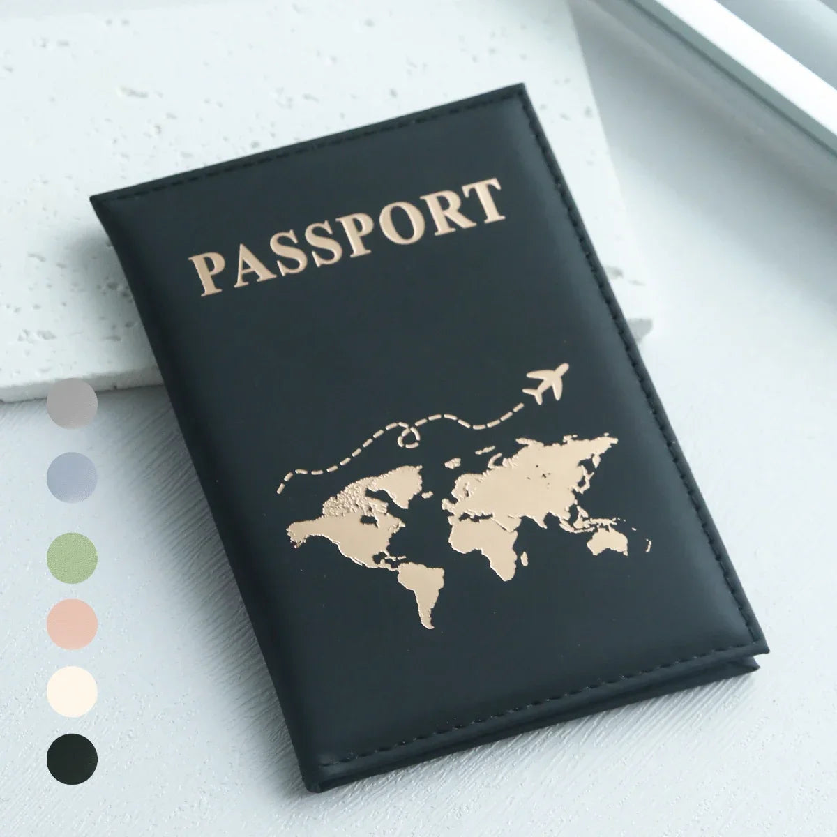 Slim World Map Passport Cover