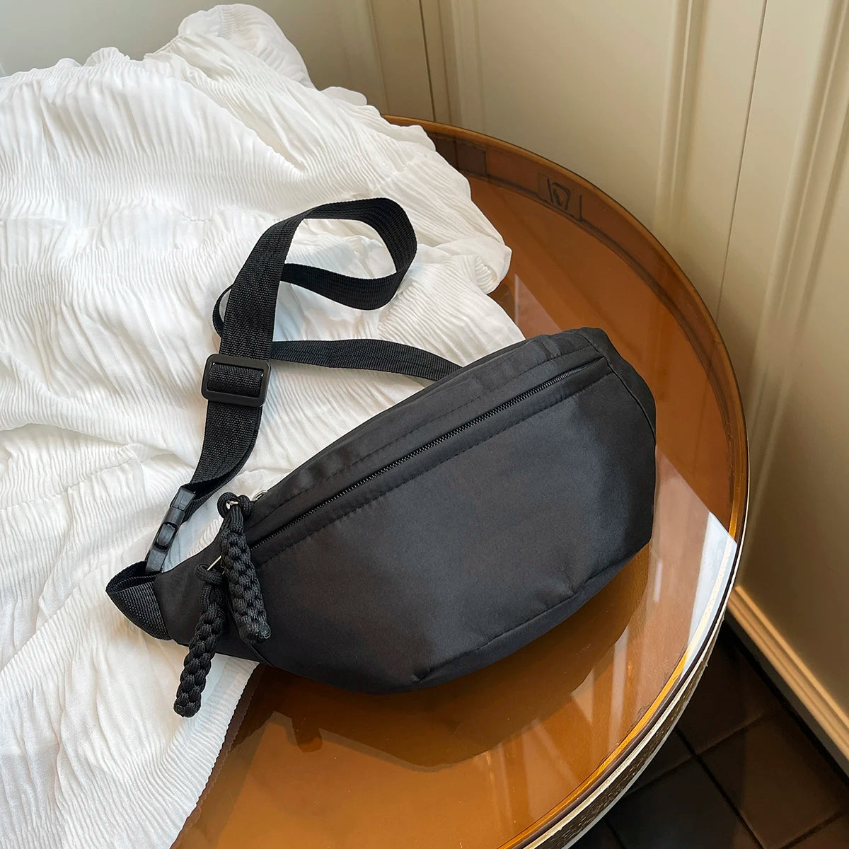 Crescent Nylon Crossbody Bag