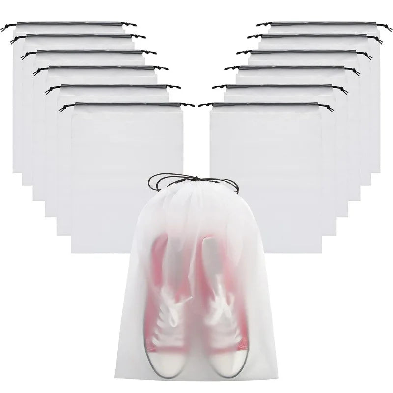 Drawstring Travel Shoe Bags – 5 or 10 Pack