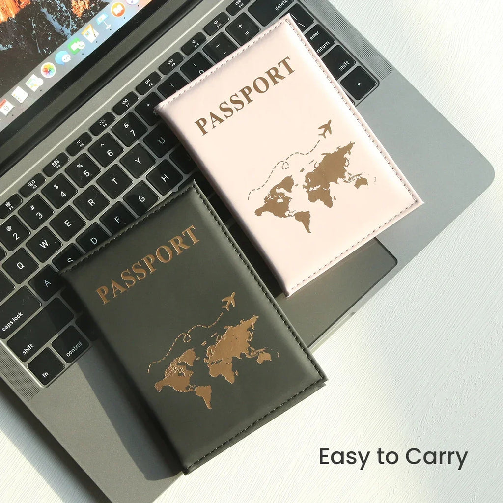 Slim World Map Passport Cover