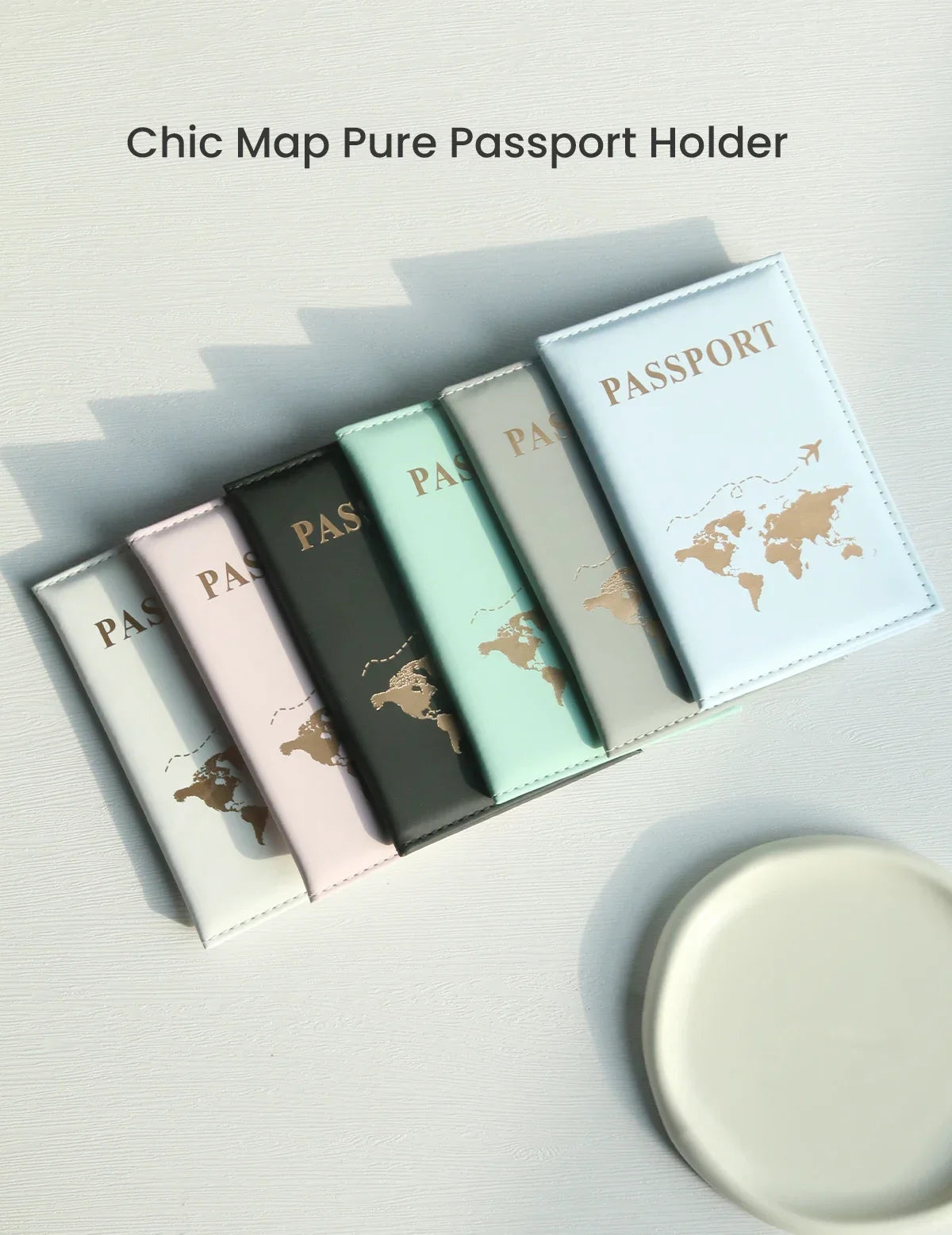 Slim World Map Passport Cover