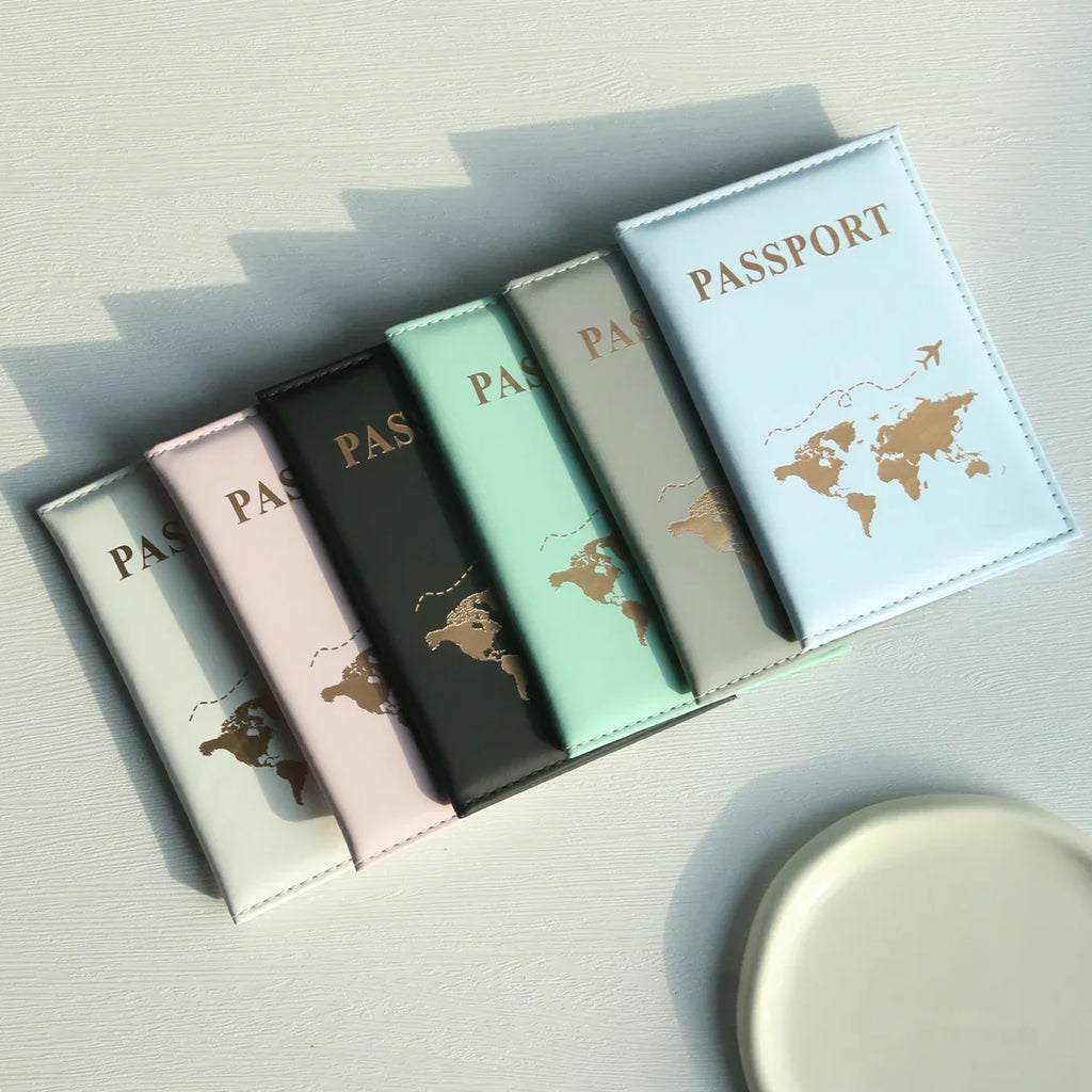 Slim World Map Passport Cover