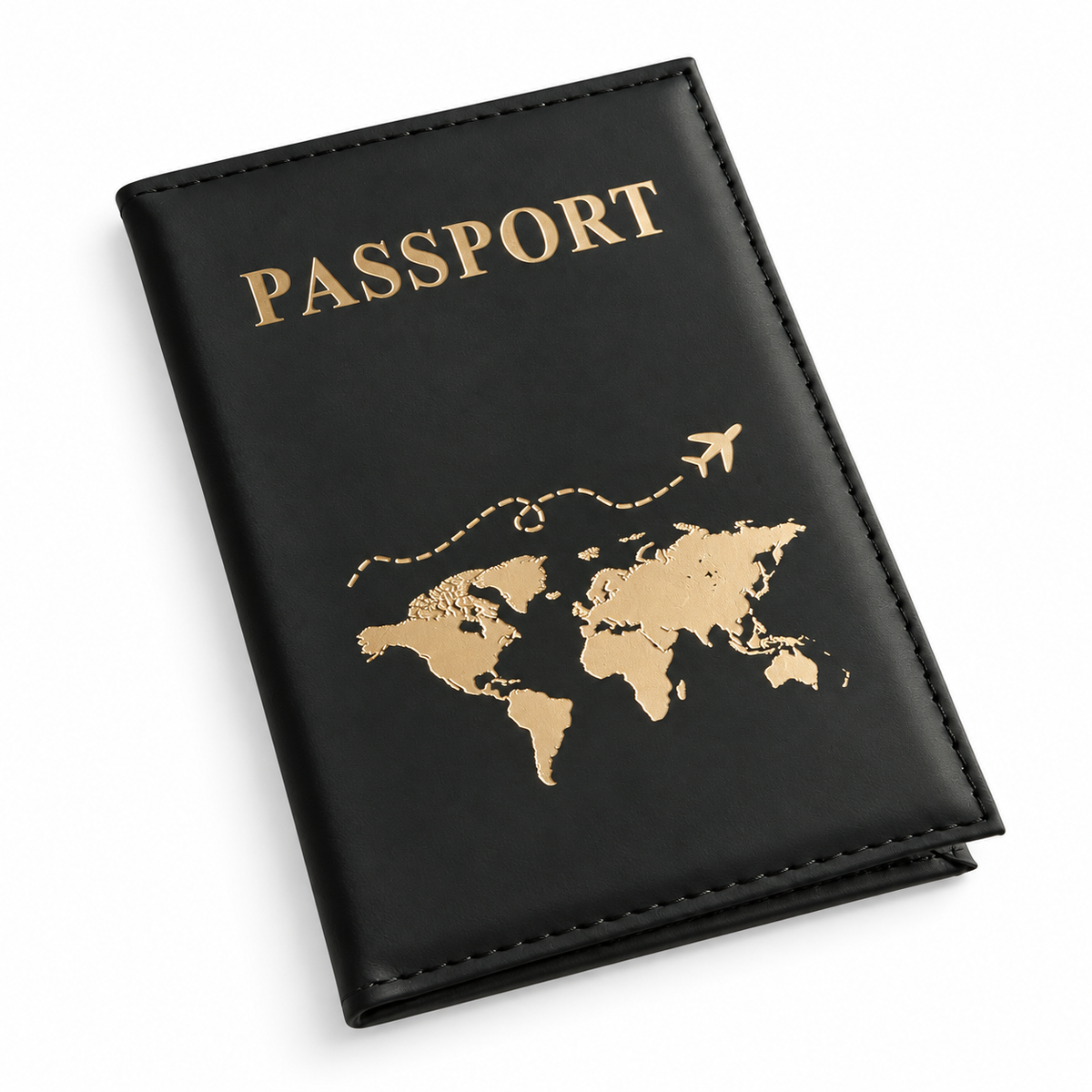 Slim World Map Passport Cover on white background